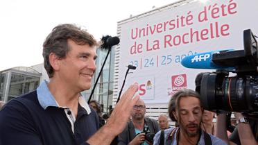 Le ministre du Redressement productif Arnaud Montebourg le 23 août 2013 à La Rochelle [Jean-Pierre Muller / AFP]