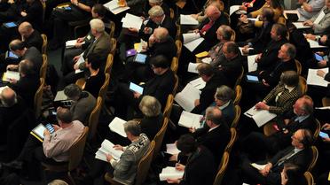 Le synode de l'Eglise anglicane d'Angleterre réuni le 20 novembre 2013 à Londres [Carl Court / AFP]