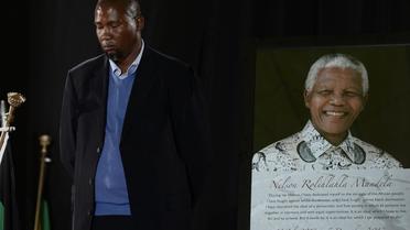 Mandla le petit fils de Nelson Mandela le 14 décembre 2013 pendant la cérémonie à l'aéroport militaire de Pretoria  [Stéphane de Sakutin / AFP]