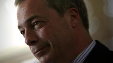 Nigel Farage, candidat du parti anti-européen Ukip, à Portsmouth, dans le sud-est de l'Angleterre, le 28 avril 2014 [Adrian Dennis / AFP]