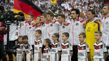 L'équipe d'Allemagne avant un match de préparation au Mondial contre le Cameroun, le 1er juin 2014 à Mönchengladbach [John MacDougall / AFP]
