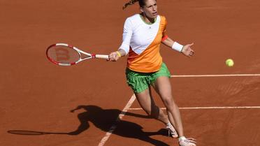 L'Allemande Andrea Petkovic, lors de son quart de finale remporté face à l'Italienne Sara Errani, le 4 juin 2014 à Roland-Garros [Miguel Medina / AFP]
