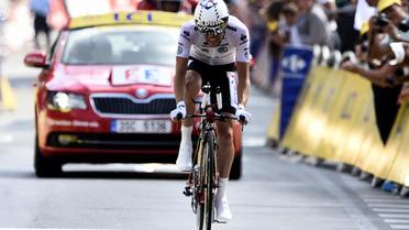 Le Français Thibaut Pinot lors de la 20e et avant-dernière étape du Tour de France, à Périgueux le 26 juillet 2014 [Eric Feferberg / AFP]