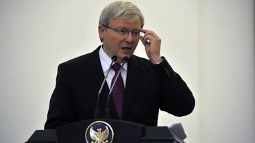 Le nouveau Premier ministre australien Kevin Rudd, le 5 juillet 2013 à Jakarta, en Indonésie [Bay Ismoyo / AFP/Archives]