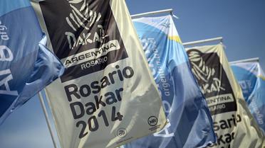 Les drapeaux du Dakar avant le départ de Rosario le 3 janvier 2014 à Rosario [Franck Fife / AFP]