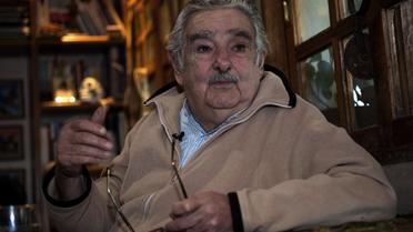Le président uruguayen Jose Mujica s'exprime lors d'un entretien avec l'AFP, chez lui dans les environs de Montevideo, le 9 juillet 2014 [Daniel Caselli / AFP]