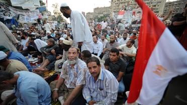 Des militants pro-Morsi en sit-in, le 3 août 2013, sur la place Rabaa al-Adawiya, au Caire [FAYEZ NURELDINE / AFP]