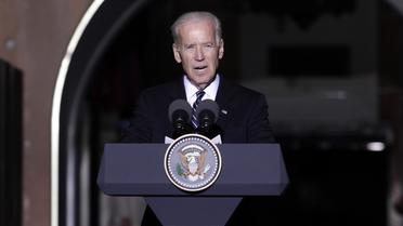 Le vice-président américain Joe Biden s'adresse à la presse à Nicosie, le 22 mai 2014 [Yiannis Kourtoglou / AFP/Archives]