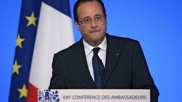 François Hollande le 27 août 2013 à la conférence des ambassadeurs à l'Elysée [Kenzo Tribouillard / AFP]