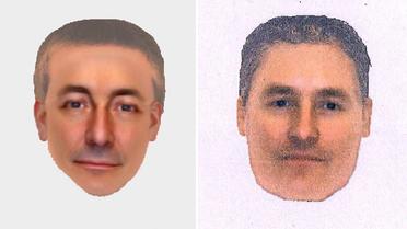 Deux portraits-robots fournis  le 14 octobre 2013 d'un homme que la police britannique souhaite interroger dans le cadre de la disparition en 2007 de la petite Madeleine McCann [- / Police britannique/AFP]