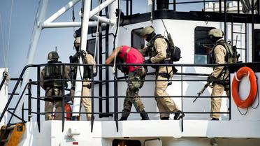Démonstration d'une opération anti-piraterie à Rotterdam le 8 mai 2013 [Koen van Weel / ANP/AFP/Archives]