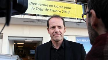 Le directeur du Tour de France Christian Prudhomme, lors d'une conférence de presse, le 21 mars 2013 à Porto-Vecchio [Pascal Pochard-Casabianca / AFP/Archives]