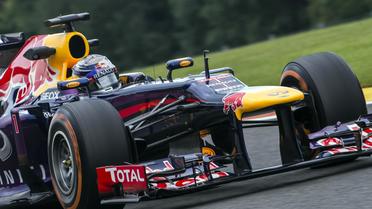 La Red Bull de Sebastian Vettel, lors des essais libres du GP de Belgique, le 23 août 2013 à Spa [Nicolas Lambert / /Belga/AFP]