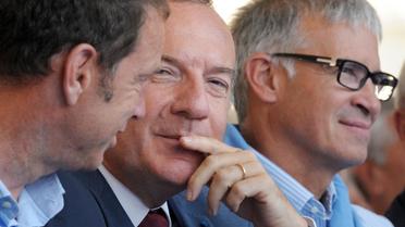 Le président du Medef, Pierre Gattaz (c), le 30 août 2013 à Jouy-en-Josas [Eric Piermont / AFP]