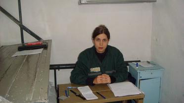 Nadejda Tolokonnikova, le 25 septembre 2013 dans sa cellule à Partza [Ilya Shablinsky / AFP]