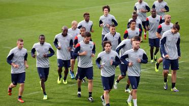 Les joueurs du PSG lors d'un entraînement au Camp des Loges le 1er octobre 2013 à Saint Germain-en-Laye [Franck Fife / AFP]