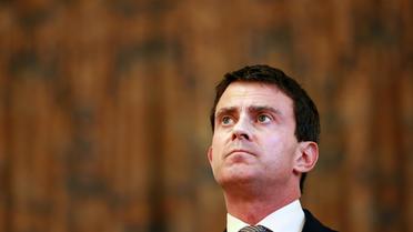 Le ministre de l'Intérieur Manuel Valls, à la préfecture de Lyon, le 10 octobre 2013 [Philippe Merle / AFP]