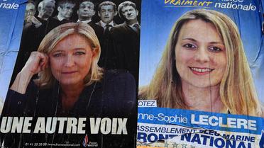 Une affiche de l'ex-candidate FN pour les municipales à Rethel, Anne-Sophie Leclere, le 18 octobre 20103 [ / AFP/Archives]