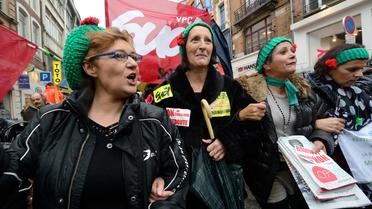 Manifestation de salariées de La Redoute le 7 novembre 2013 à Lille [Denis Charlet / AFP/Archives]