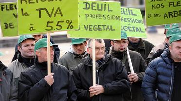 Manifestation d'horticulteurs et pépiniéristes le 22 novembre 2013 à Lille [Philippe Huguen / AFP]