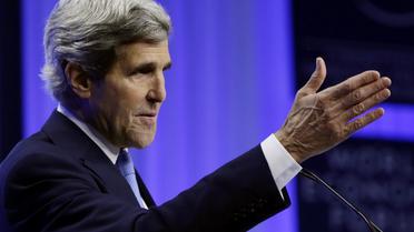 Le secrétaire d'Etat américain John Kerry au forum de Davos le 24 janvier 2014 [Gary Cameron / Pool/AFP]