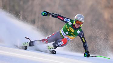 L'Américain Ted Ligety pendant la 1re manche du slalom géant de Coupe du monde de Kranjska Gora le 8 mars 2014 [Jure Makovec / AFP]