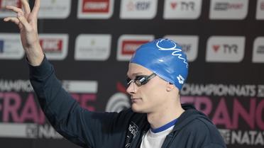 Le nageur Yannick Agnel lors des Championnats de France à Chartres le 12 avril 2014 [ / AFP/Archives]