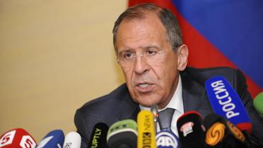 Le ministre russe des Affaires étrangères, Sergueï Lavrov, le 17 avril 2014 à Genève [Alain Grosclaude / AFP]