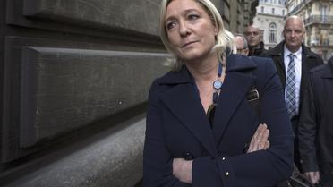 La présidente du FN, Marine Le Pen, le 25 avril 2014 à Paris [Joël Saget / AFP]