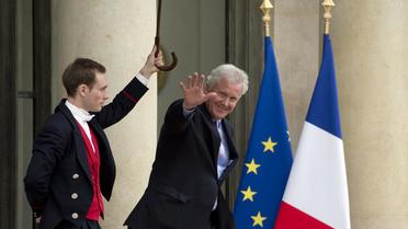 Le PDG de l'américain General Electric, Jeffrey Immelt, à la sortie de l'Elysée où il a été reçu par le président Hollande le 28 avril 2014 à Paris [Alain Jocard  / AFP/Archives]