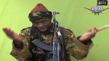 Capture d'écran de la vidéo de Boko Haram du 12 mai 2014 montrant le chef du groupe islamiste Abubakar Shekau [. / Boko Haram/AFP]