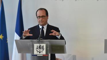 Conférence de presse de François Hollande le 17 juillet 2014 à Abidjan [Issouf Sanogo / AFP]