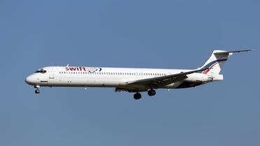 Un MD-83 de la compagnie Swiftair à son arrivée à Bruxelles le 16 mai 2014 [Kevin Cleynhens / AFP/Archives]