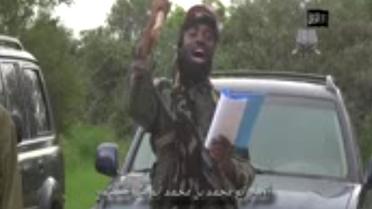 Capture d'écran d'une vidéo diffusée par Boko Haram le 24 août 2014, où le chef de groupe islamique, Abubakar Shekau, déclare créer un "califat islamique" à Gwoza, au Nigeria [ / Boko Haram/AFP]