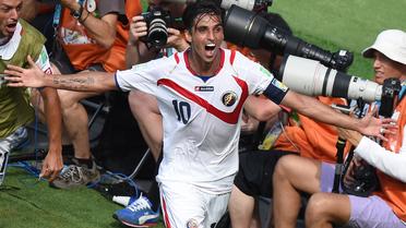 L'attaquant du Costa Rica Bryan Ruiz après son but contre l'Italie lors du Mondial à Recife le 20 juin 2014 [ / AFP]