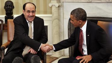 Le président Barak Obama serre la main du Premier ministre irakien Nouri al-Maliki, le 1er novembre 2013 à Washington  [Mandel Ngan / AFP]