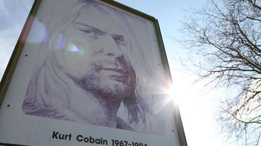 Un panneau de Kurt Cobain Park à Aberdeen, Washington 1er avril 2014, près de la maison où Cobain vivait et a trouvé la mort  [Sebastian Vuagnat / AFP]
