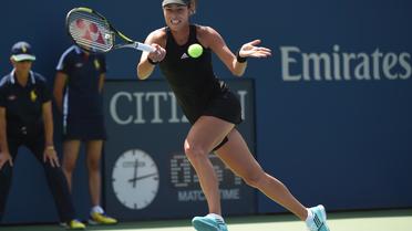 Ana Ivanovic lors de son 1r match de l'US Open 2014, contre Alison Riske, le 26 août à New York [Timothy A.Clary / AFP]