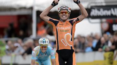 L'Espagnol Samuel Sanchez vainqueur de la 7e étape du Critérium du Dauphiné le 8 juin 2013 à Superdévoluy [Jeff Pachoud / AFP]