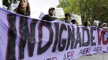 Les "indignés" espagnols manifestent à Madrid le 25 septembre 2012 [Dominique Faget / AFP]