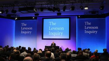 Brian Leveson dévoile le contenu du rapport de sa commission, à Londres le 29 novembre 2012 [Dan Kitwood / AFP]