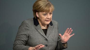 Angela Merkel, le 13 décembre 2012 devant le Parlement allemand à Berlin [Johannes Eisele / AFP]