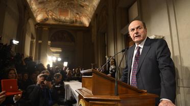 Pier Luigi Bersani, le chef de la gauche italienne, lors d'une conférence de presse le 28 mars 2013 à Rome [Alberto Pizzoli / AFP]