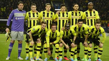 L'équipe de Dortmund avant le match de Ligue des champions contre Malaga, le 9 avril 2013 à Dortmund [John Macdougall / AFP]