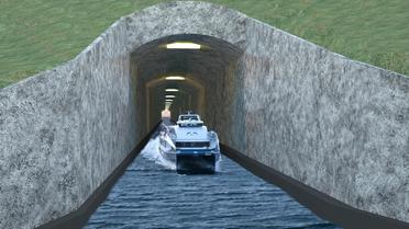 Image de synthèse du tunnel maritime fournie par Stadskipstunnel.no/Nordwest3D [ / Stadskipstunnel.no/Nordwest3D/AFP]