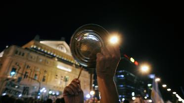 Manifestation au son des casseroles contre une réélection de la présidente Cristina Kirchner, le 8 novembre 2012 à Buenos Aires [Alejandro Pagni / AFP]
