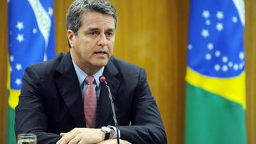 Le futur directeur de l'OMC Roberto Azevedo tient une conférence de presse à Brasilia, le 17 mai 2013 [Evaristo Sa / AFP]
