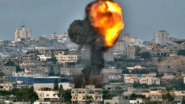 Bombardements israéliens sur la bande de Gaza, le 16 novembre 2012 [Jack Guez / AFP]