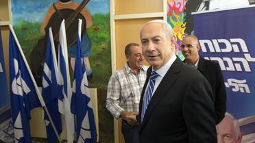 Le Premier ministre israélien Benjamin Netanyahu après avoir voté aux primaires du Likoud, le 25 novembre 2012 à Givat Zeev, près de Ramallah [Ronen Zvulun / POOL/AFP]