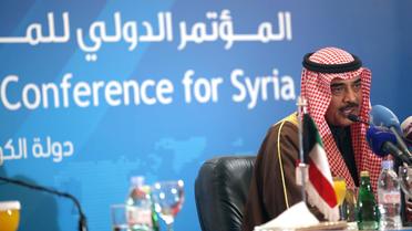 Le ministre des Affaires étrangères du Koweït, cheikh Sabah al-Khaled Al-Sabah, lors d'une conférence de presse sur la Syrie, le 29 janvier 2013 au Koweït City [Yasser al-Zayyat / AFP]